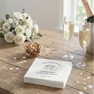 Bride Club Bachelorette Weekend Favor Cocktail  Napkin