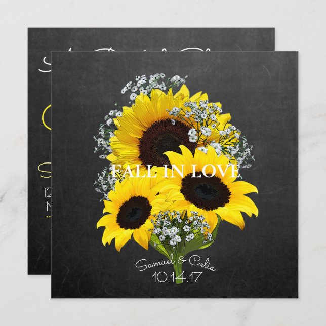BRIDE & CO Autumn Bride Sunflower Party Invitation (Front/Back)