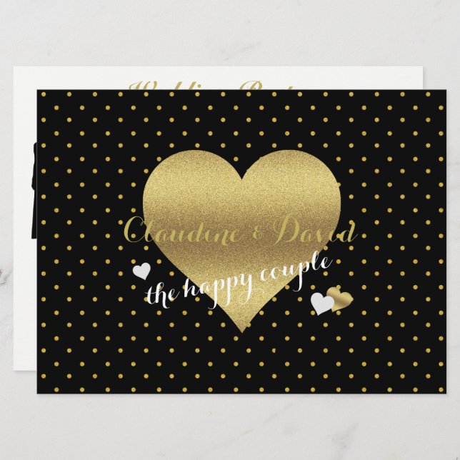 BRIDE CO Black & Gold Polka Dot Wedding Party Invitation (Front/Back)