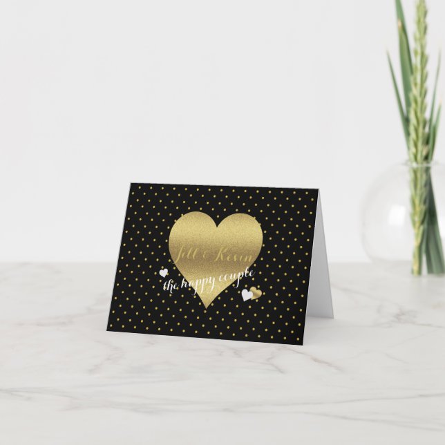 Bride Co Black & Gold Wedding Party Personal Note Card (Front)