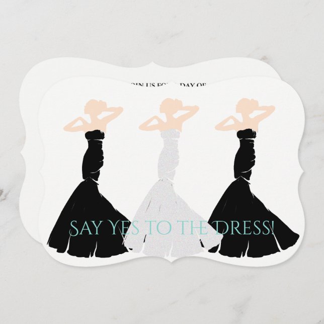 BRIDE & CO Black & White Bridesmaid Shopping Party Invitation (Front/Back)