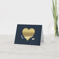 Bride & Co Navy & Gold Heart Wedding Party Note