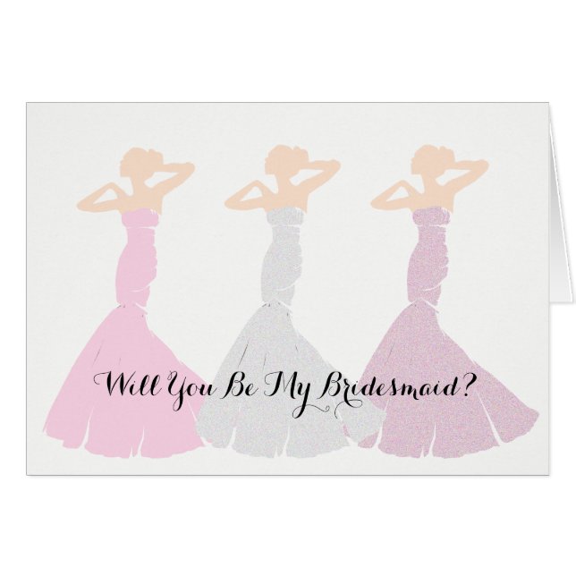 BRIDE CO Pink Be My Bridesmaid Bridal Party Note (Front Horizontal)