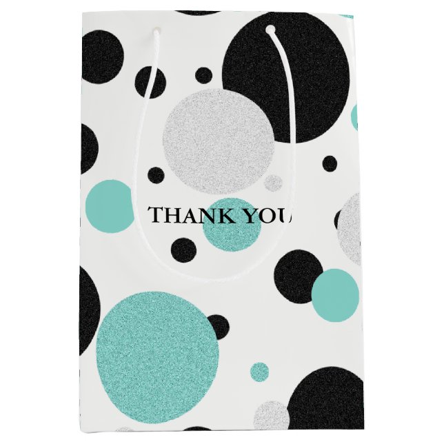 BRIDE & CO Polka Dot Wedding Shower Party Medium Gift Bag (Front)