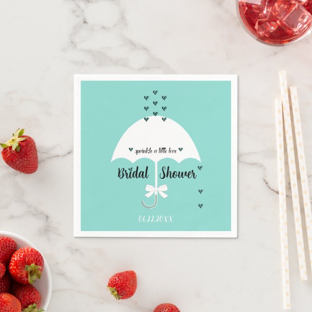 Bride & Co Sprinkle Love Teal Shower Party   Napkin (Insitu)