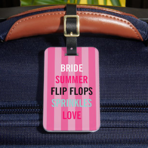 BRIDE CO Summer Bride Sprinkle Personalised Party Luggage Tag