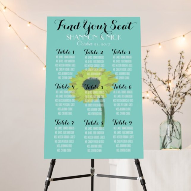 BRIDE  & CO Sunflower 9 Table Autumn Wedding  Poster (Creator Uploaded)