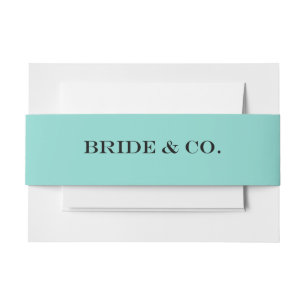 BRIDE & CO Teal Blue Invitation Belly Bands Invitation Belly Band