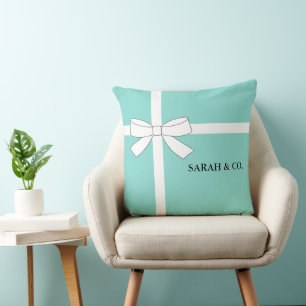 BRIDE CO Teal Blue Shower Party Personalise Decor Cushion