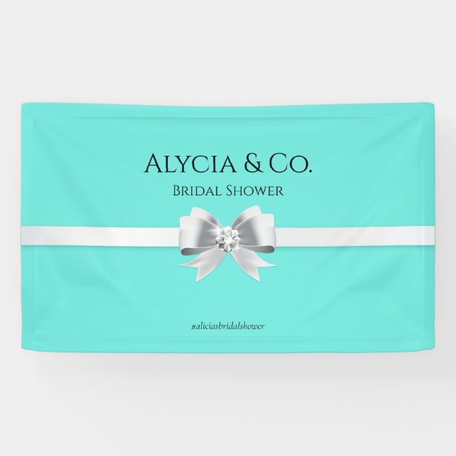 Bride & Co. Turquoise / Teal Backdrop Party Banner (Horizontal)