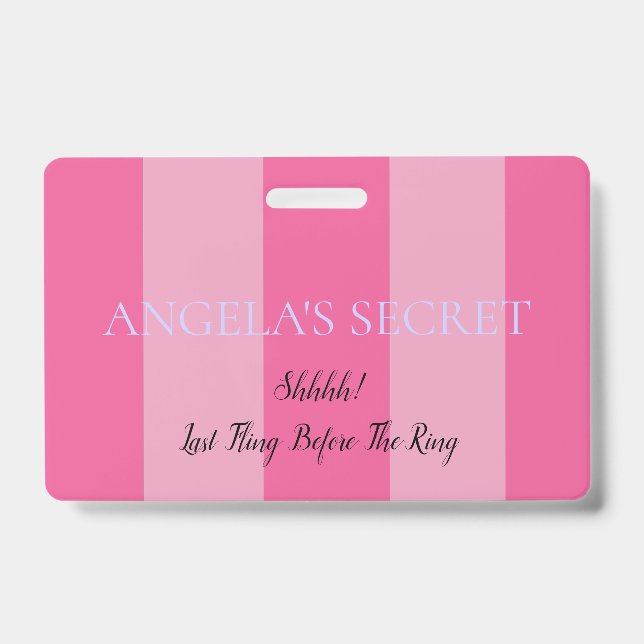 BRIDE & CO VIP Bachelorette Shower Party Entry ID Badge (Front)