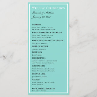 Bride & Co Wedding Suite Elegant Ceremony Bridal Programme