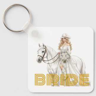 bride cowgirl key ring