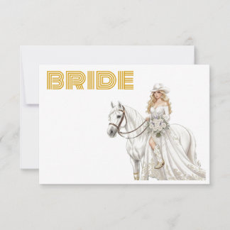 bride cowgirl thank you card