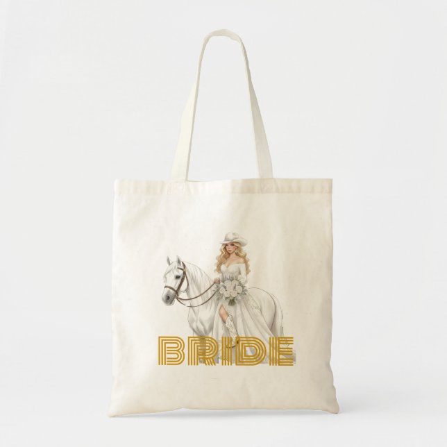 bride cowgirl tote bag (Front)