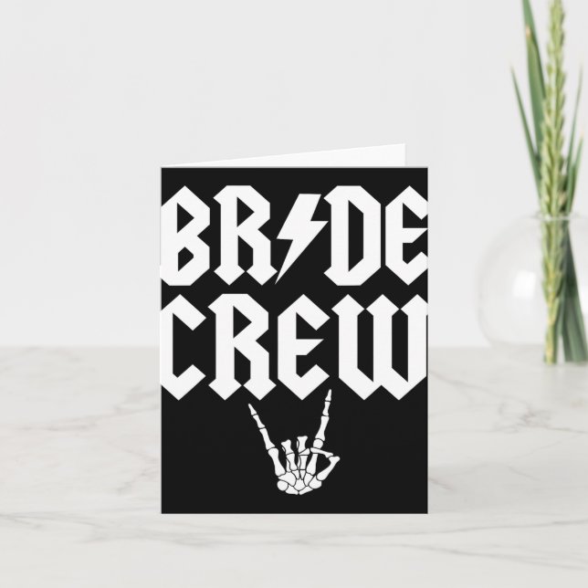 Bride Crew Rock N Roll Gothic Halloween Bacheloret Card (Front)