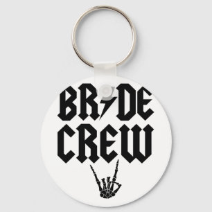 Bride Crew Rock N Roll Skeleton Hand Halloween Bac Key Ring