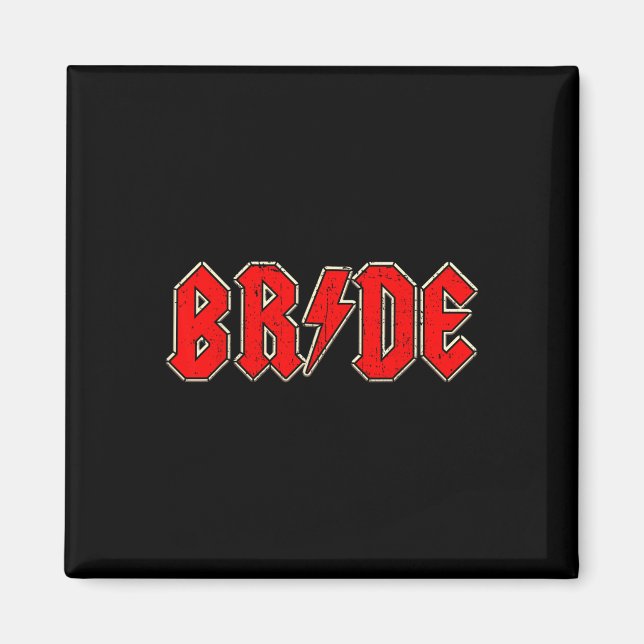 Bride Crew Rock Roll Gothic Halloween Party Gift F Magnet (Front)