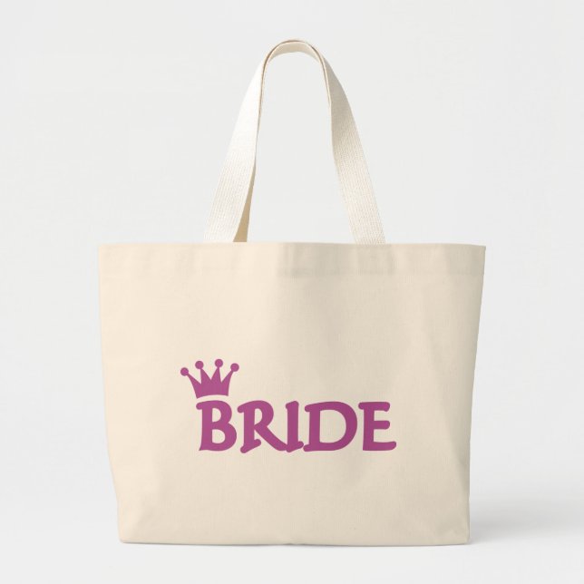 bride crown icon large tote bag (Front)