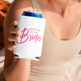 Bride Custom Text Can Cooler