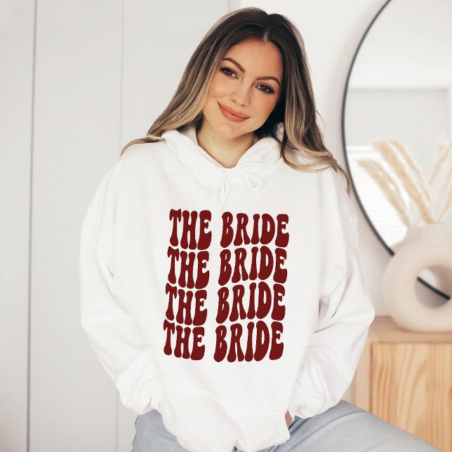Bride Dark Red Customised Matching Bridal Party Hoodie (Creator Uploaded)