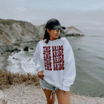 Bride Dark Red Customised Matching Bridal Party Sweatshirt<br><div class="desc">Do you need a matching set of bachelorette party shirts? Look no further than this personalised dark red crewneck sweatshirt! It features a retro bridal party design on the front, and is perfect for any girl planning her own bachelorette party. Whether you're throwing a beach bash or going with a...</div>