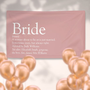 Bride Definition Bridal Shower Dusty Rose Banner