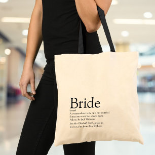Bride Definition, Bridal Shower, Wedding Tote Bag
