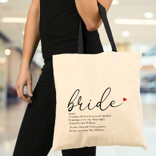 Bride Definition Bridal Shower Wedding Tote Bag