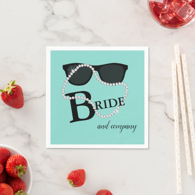 BRIDE Diamond Glam & Bling Tiara Party Shower Napkin (Insitu)