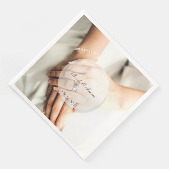 Bride diamond ring editable wedding napkin (Corner)