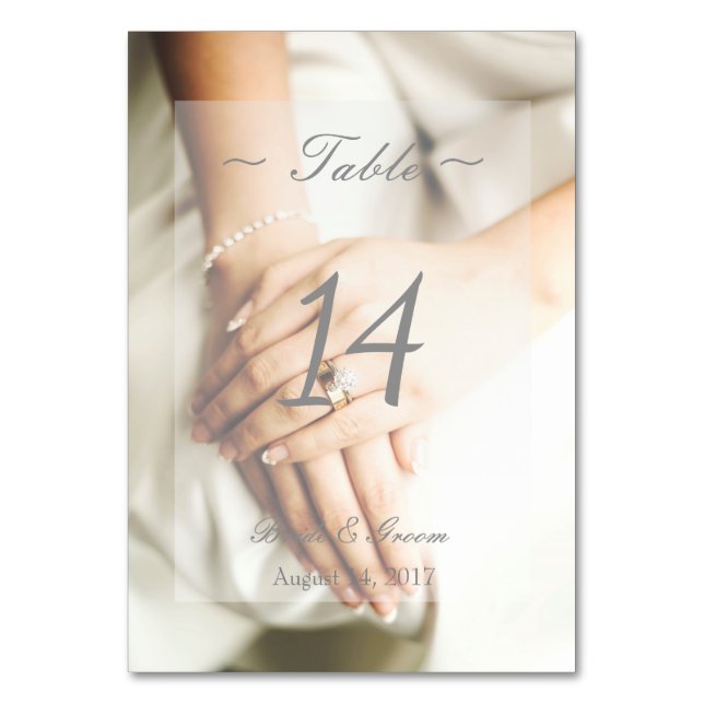 Bride diamond ring editable Wedding Table Number (Front)