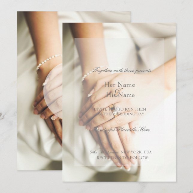 Bride Diamond Ring Wedding Invitation (Front/Back)