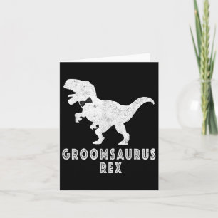 Bride Dinosaur Rex Groomsaurus Groom Engagement  Card