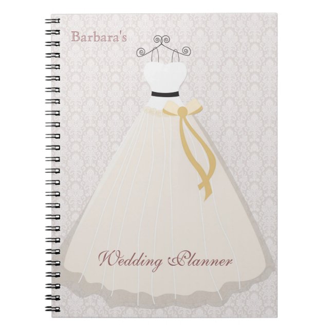 Bride dress silhouette Wedding Planner Notebook (Front)