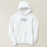 Bride Dusty Blue Bachelorette Wedding Party  Hoodie<br><div class="desc">Simple. Chic. Personalised. These bridal party shirts come with elegant script shadow lettering. Pick your fave fit — t-shirt, oversized tee for a swimsuit cover or sleep shirt, sweatshirt, or hoodie. Pair it with matching tote bags, tumblers and beach towels. Perfect for bridal shower brunches, getting ready pics, and bachelorette...</div>