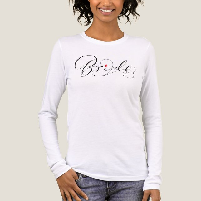 Bride Elegant Calligraphy Script Handlettering Tri-Blend Shirt (Front)
