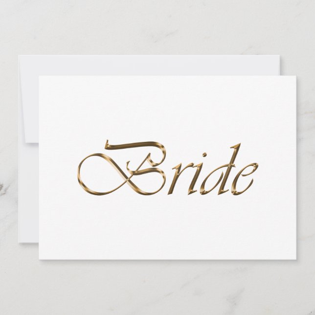 Bride Elegant gold script Wedding table place card (Front)