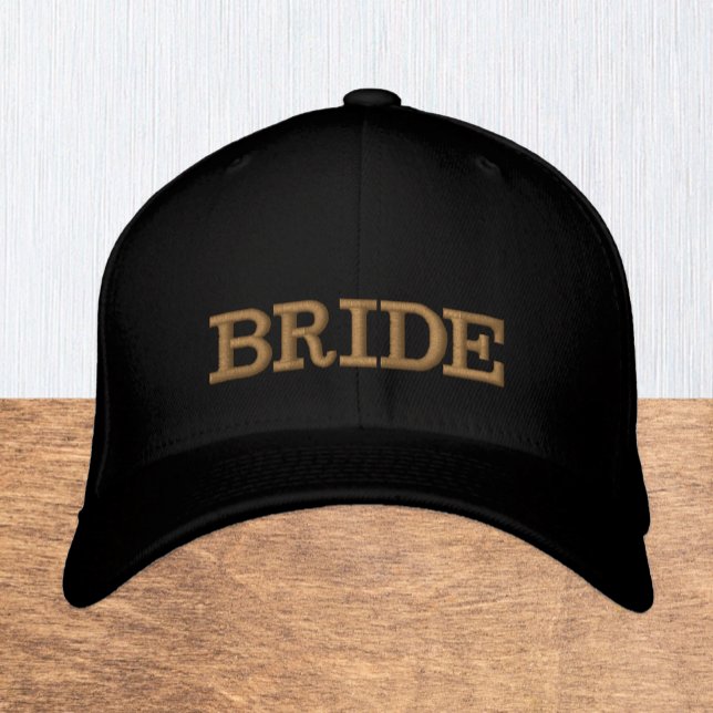 BRIDE embroidered baseball cap gold / black (Bride - Embroidered Hat / Baseball Cap)