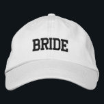 Bride Embroidered Hat<br><div class="desc">Minimalistic bride baseball cap. Perfect for bachelorette parties and for the honeymoon.</div>