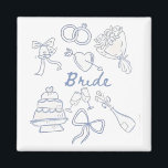 Bride Engagement Wedding Couples Husband Wife Magnet<br><div class="desc">Wedding day,  bride-to-be,  engagement celebration,  marriage announcement,  romantic couples,  wedding outfit,  love and commitment,  bridal shower,  honeymoon vibes,  wedding party</div>