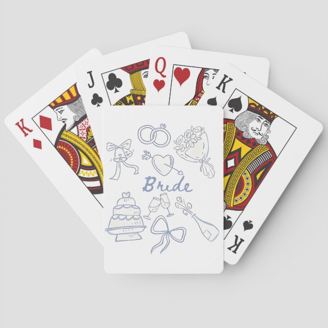 Bride Engagement Wedding Couples Husband Wife Playing Cards (Back)