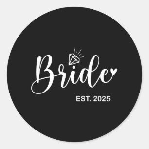 Bride Est. 2025 Bridal Wedding Matching Gifts Woma Classic Round Sticker