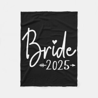 Bride Est. 2025 Married Wedding Bridal Party Bache Fleece Blanket