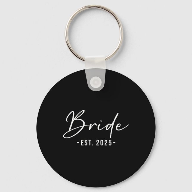 Bride Est. 2025 Matching Getting Ready Bride Groom Key Ring (Front)