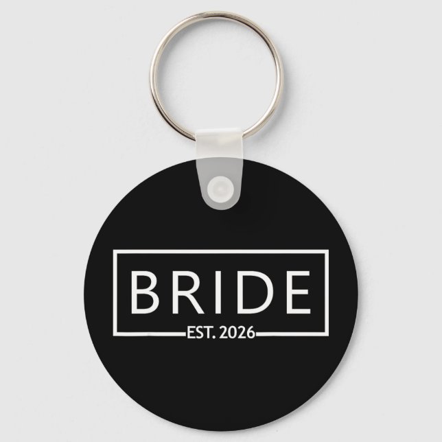 Bride est 2026 bridal shower wedding bachelorette key ring (Front)