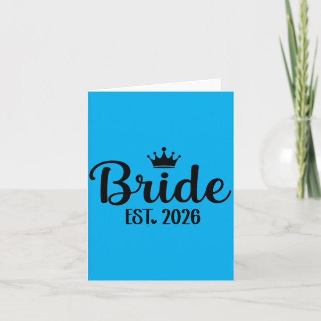 Bride Est 2026 Groom Bride Matching Engagement Card (Front)