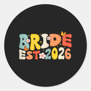 Bride Est 2026 Married Wedding Bridal Classic Round Sticker