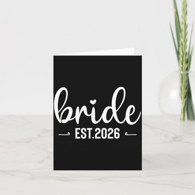 Bride Est 2026 Matching Bride Groom 2026 Card (Front)