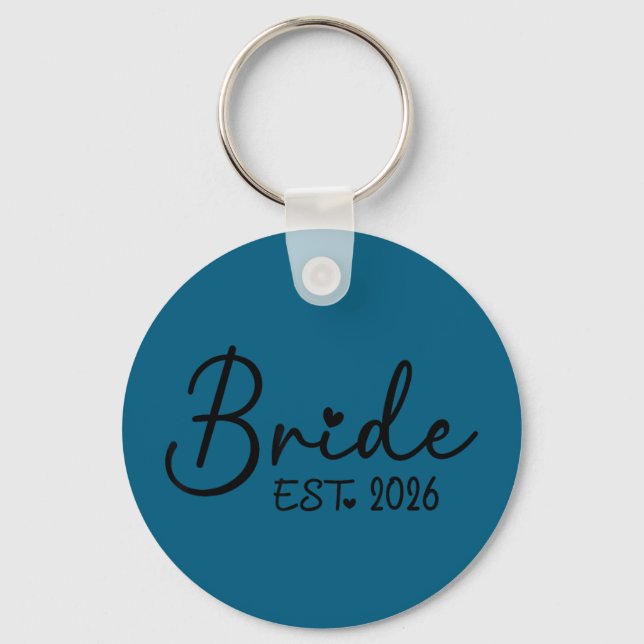 Bride est 2026 matching bride groom 2026 key ring (Front)